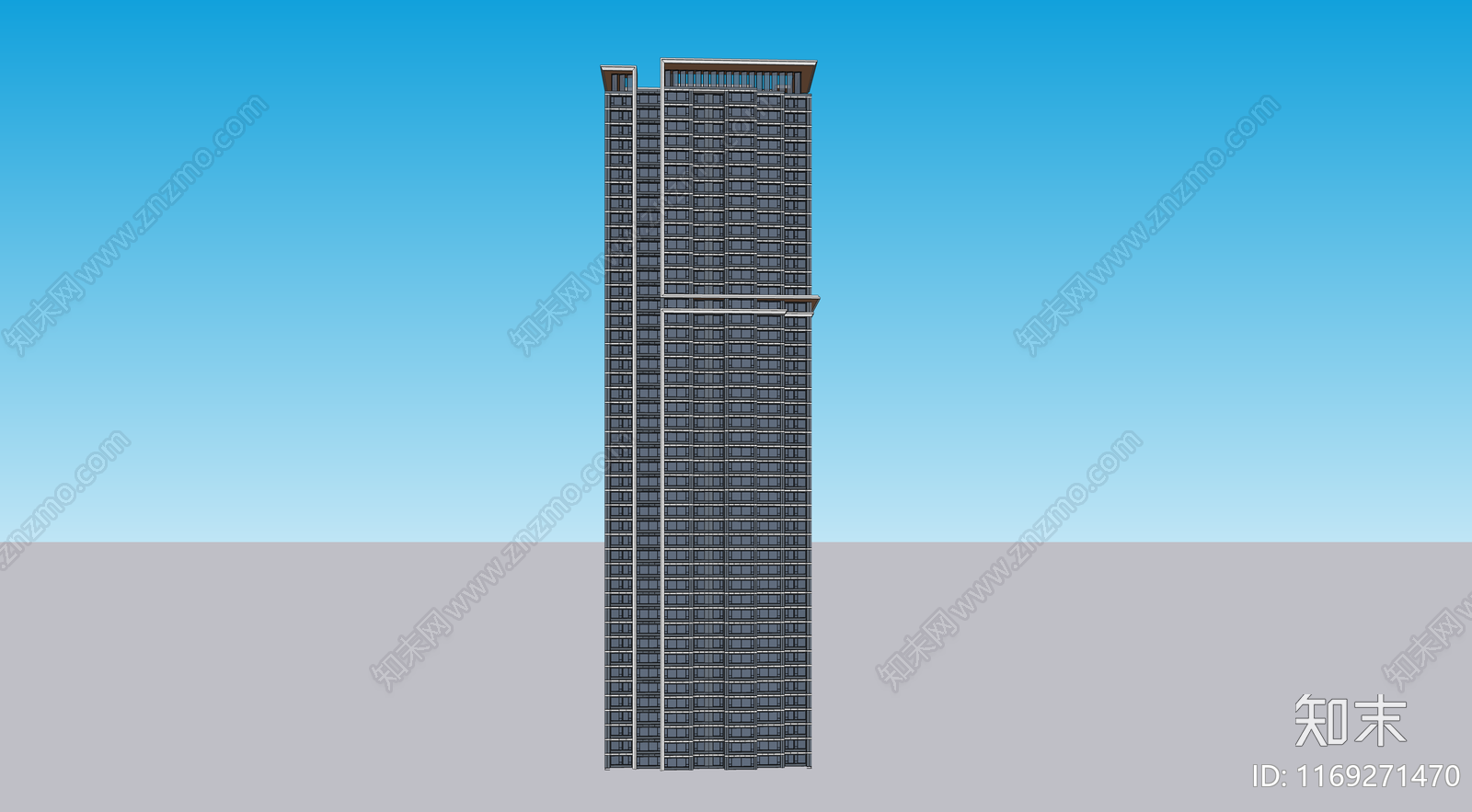 现代极简高层住宅SU模型下载【ID:1169271470】