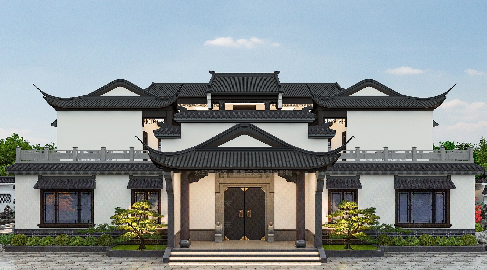 新中式四合院3D模型下载【ID:1169272672】