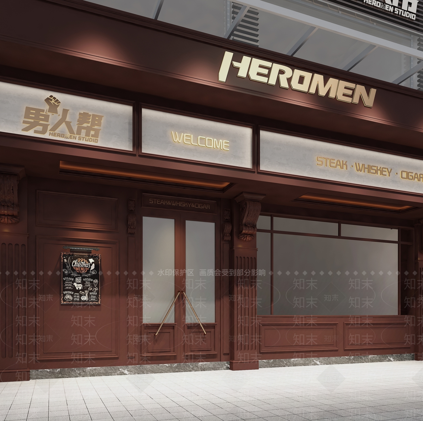 美式法式酒吧3D模型下载【ID:1169275347】