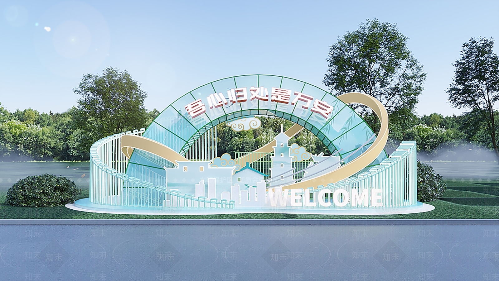 新中式现代美陈3D模型下载【ID:1169278017】