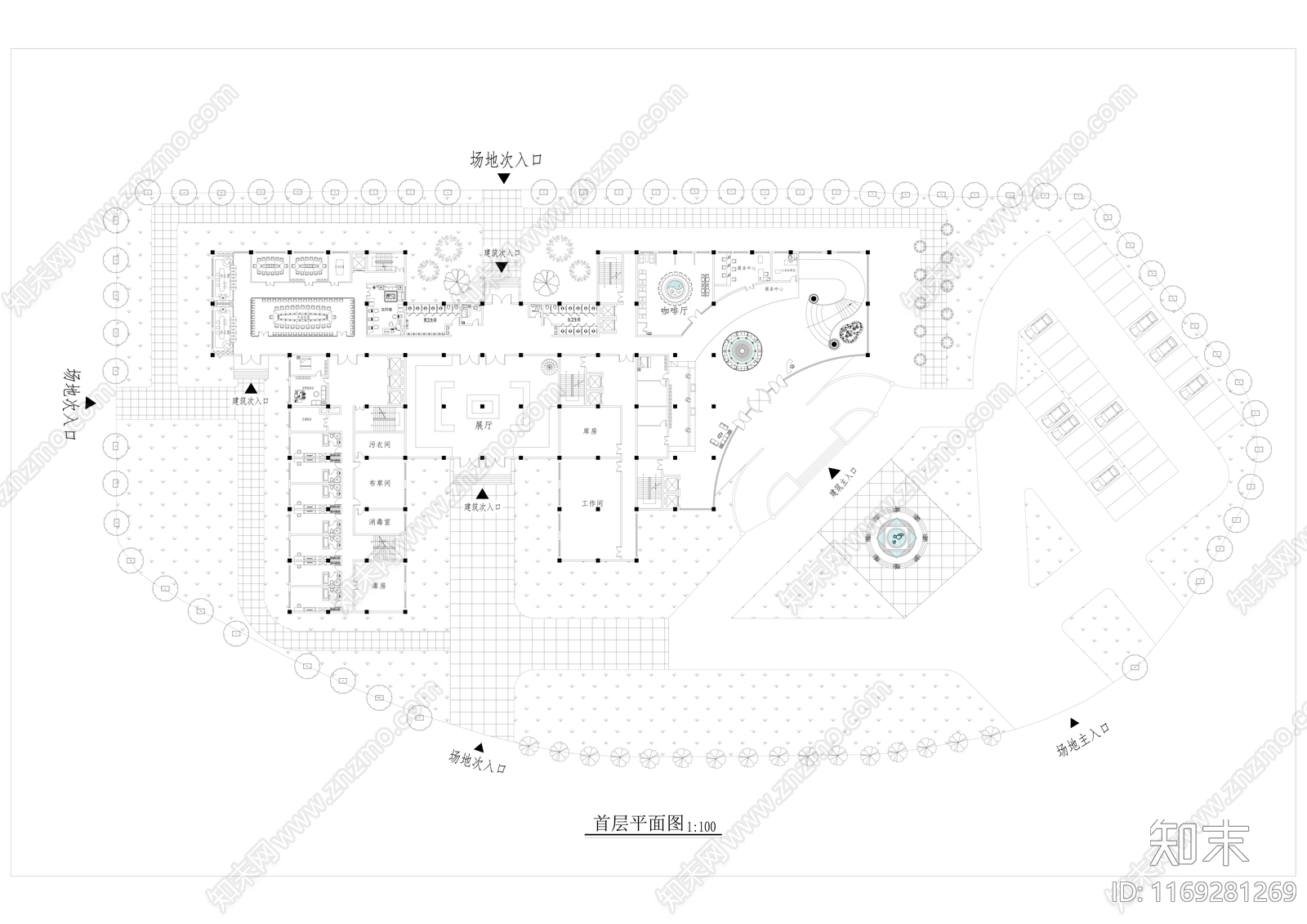 新中式现代酒店建筑施工图下载【ID:1169281269】