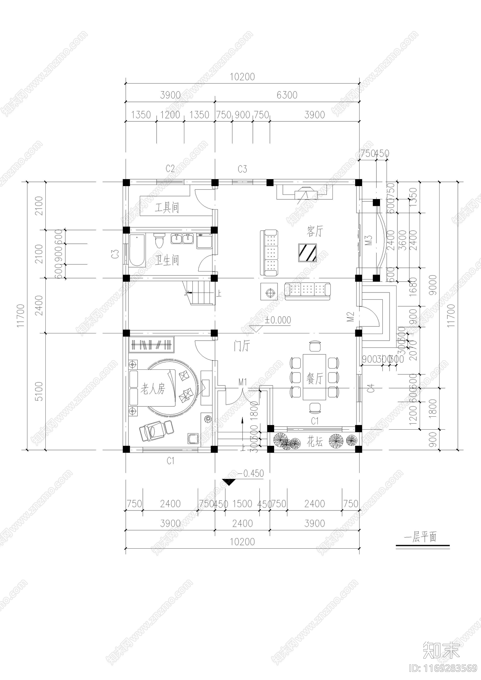 欧式别墅建筑cad施工图下载【ID:1169283569】