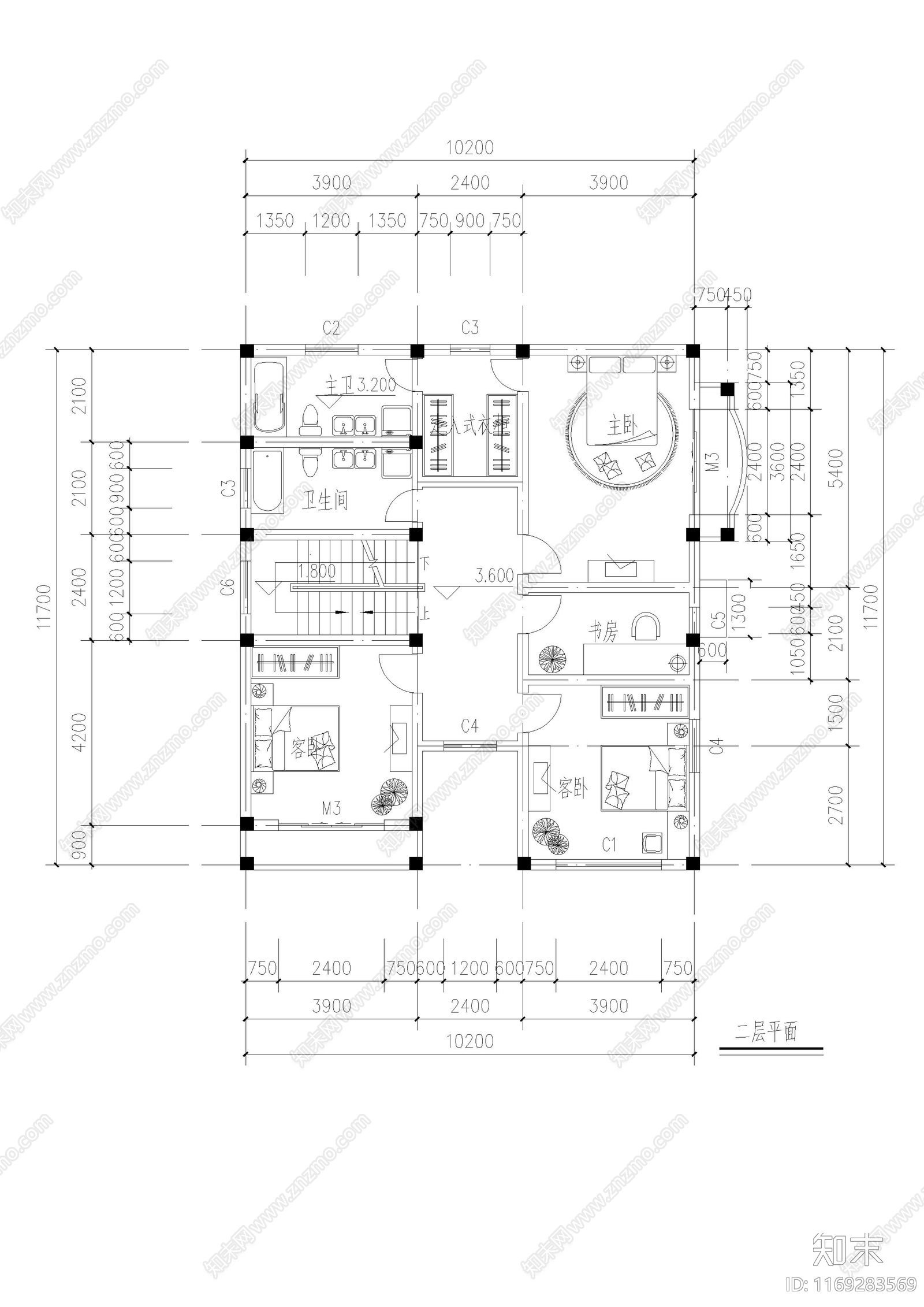 欧式别墅建筑cad施工图下载【ID:1169283569】