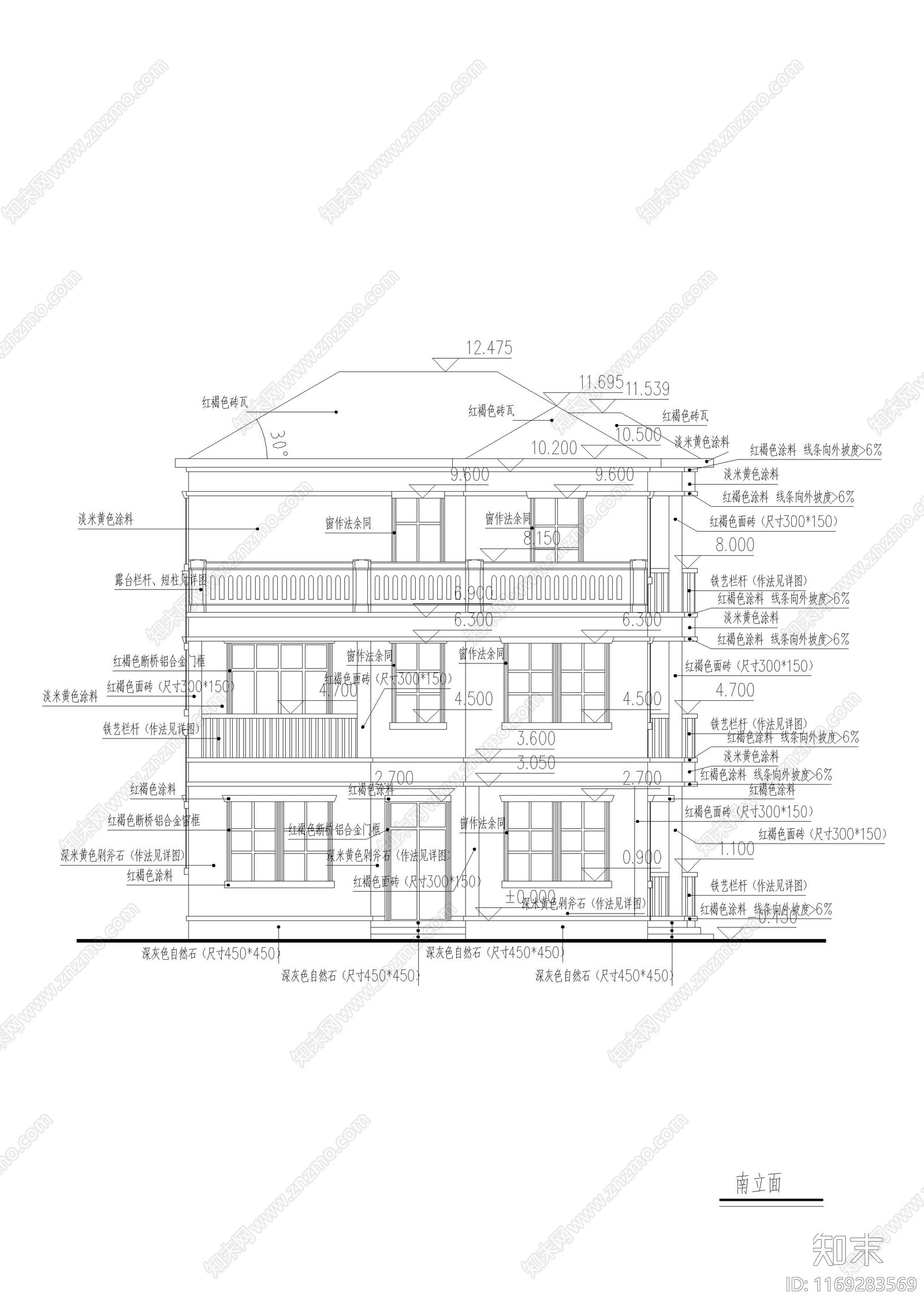 欧式别墅建筑cad施工图下载【ID:1169283569】