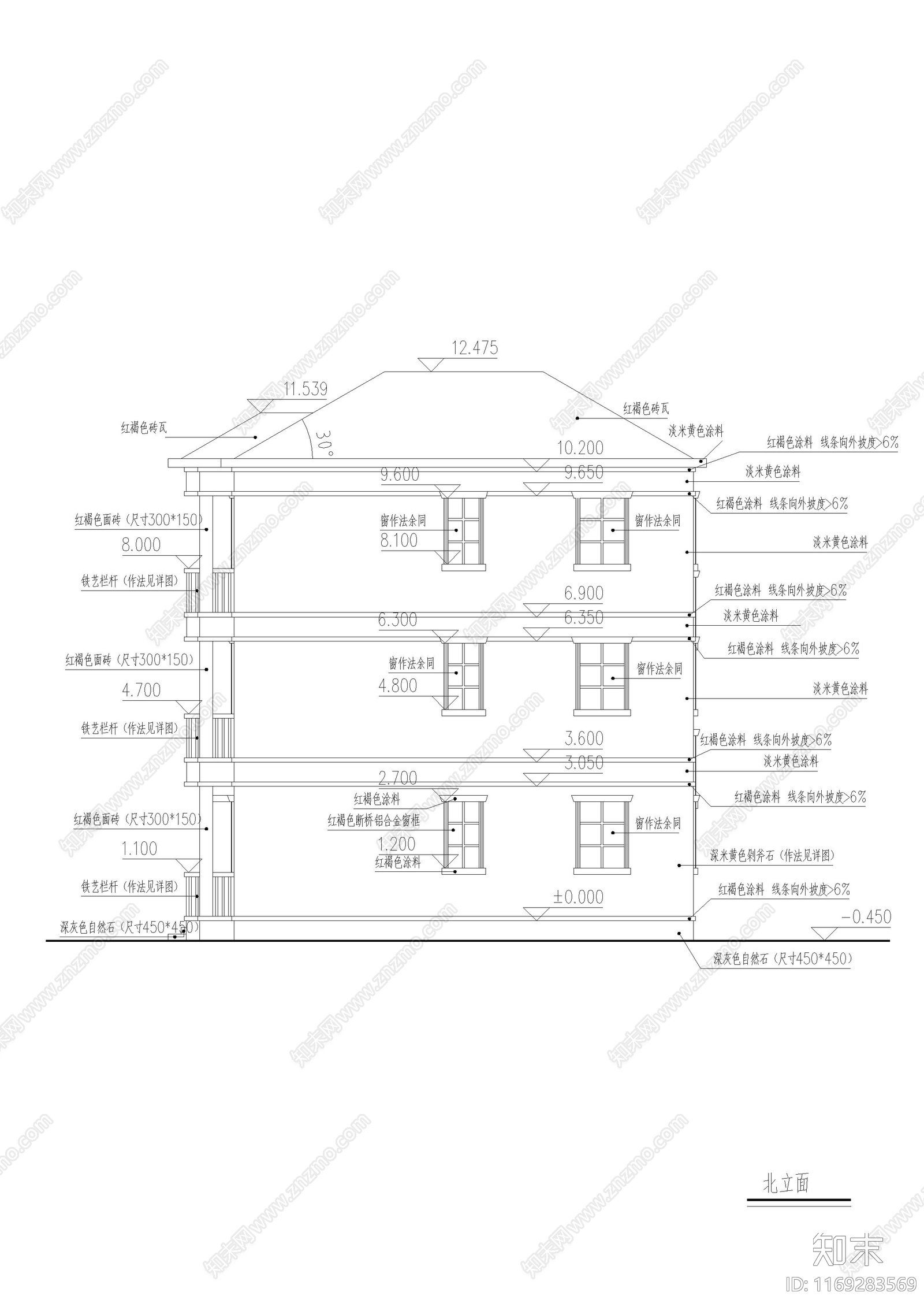 欧式别墅建筑cad施工图下载【ID:1169283569】