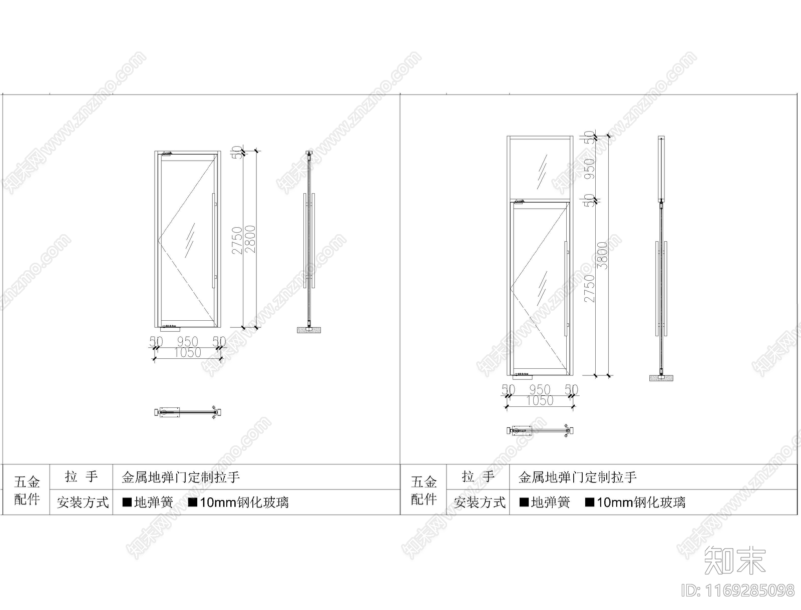 现代门cad施工图下载【ID:1169285098】