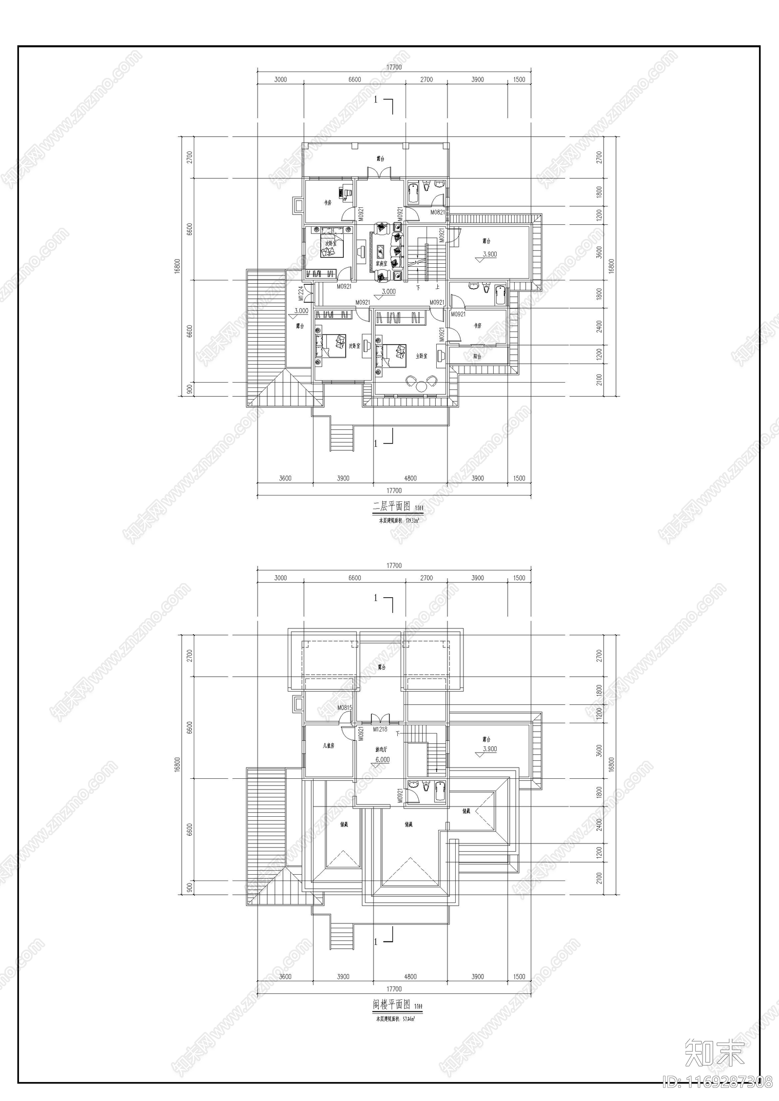 欧式别墅建筑cad施工图下载【ID:1169287308】