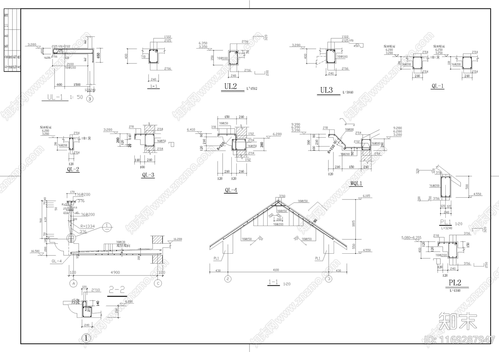 欧式别墅建筑cad施工图下载【ID:1169287947】