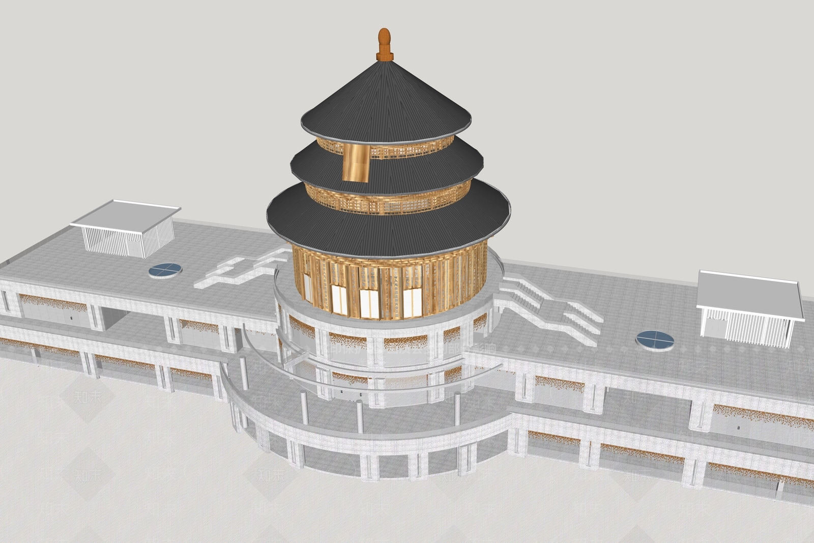 新中式其他文化场馆SU模型下载【ID:1169289618】