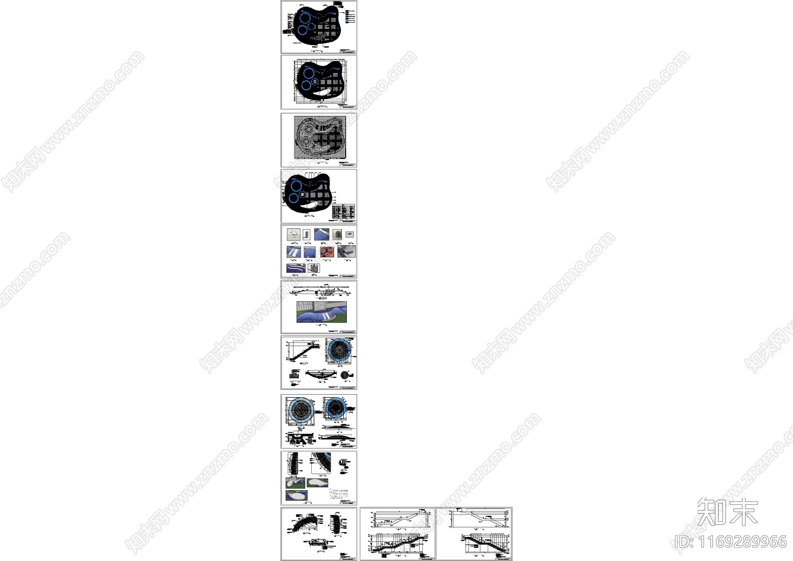 现代公园景观cad施工图下载【ID:1169289966】