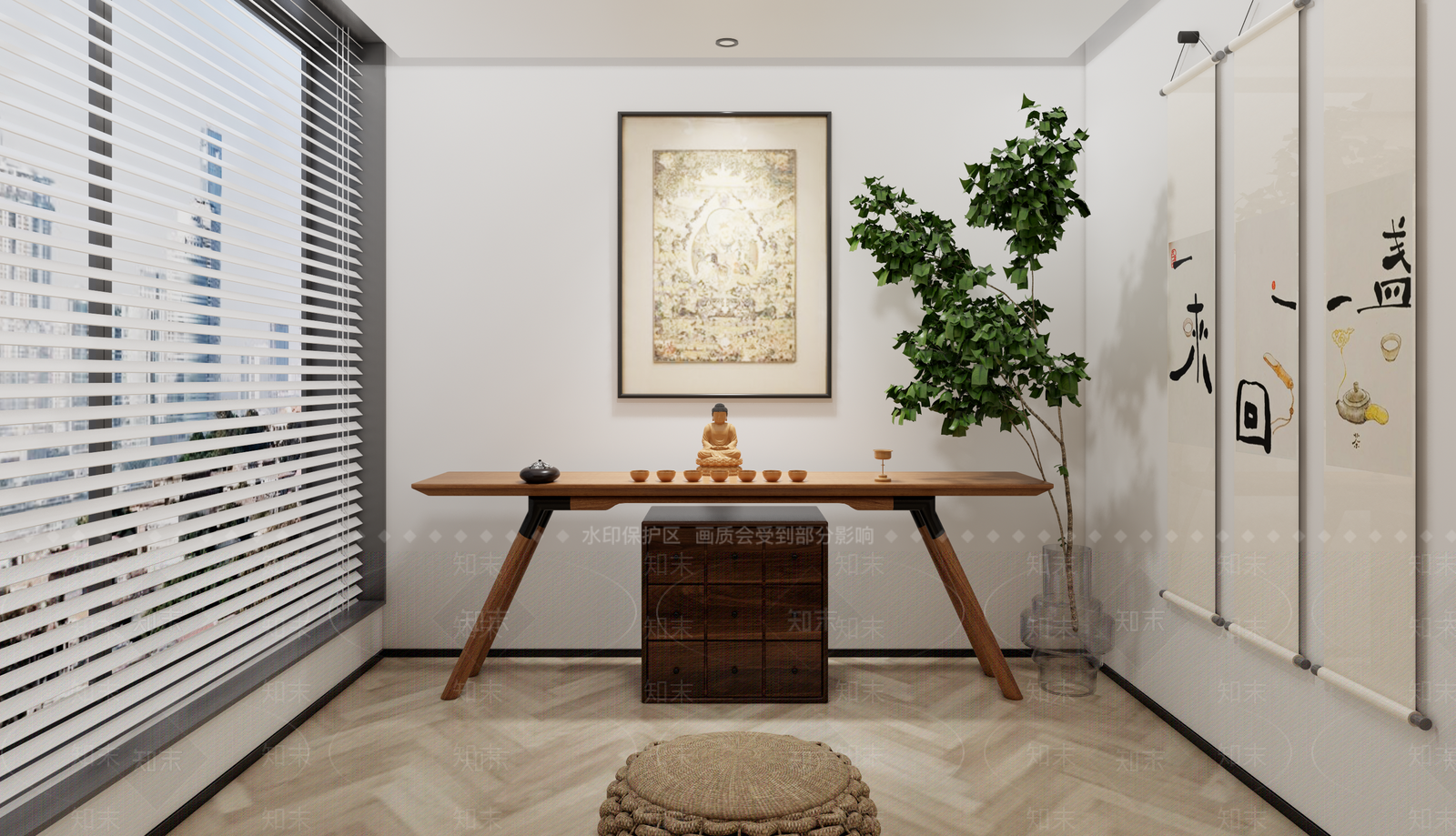 现代佛堂SU模型下载【ID:1169296165】