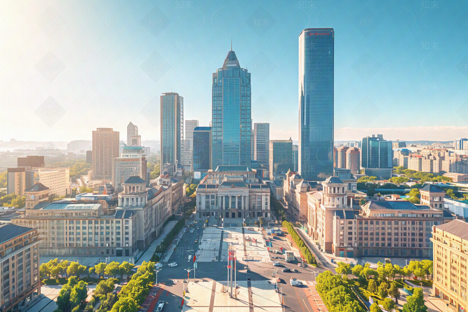 现代街道外景贴图下载【ID:1169301185】