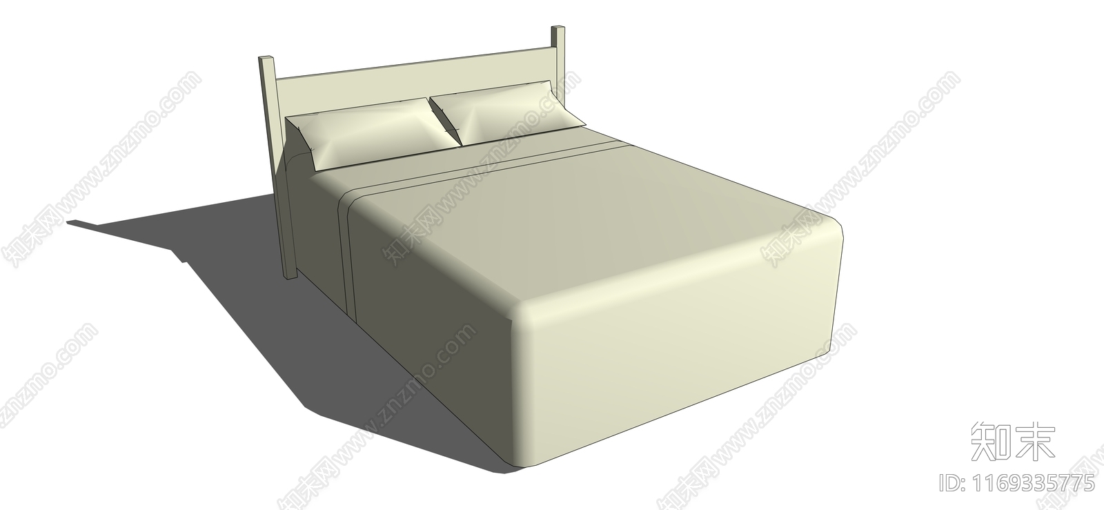 现代单人床SU模型下载【ID:1169335775】