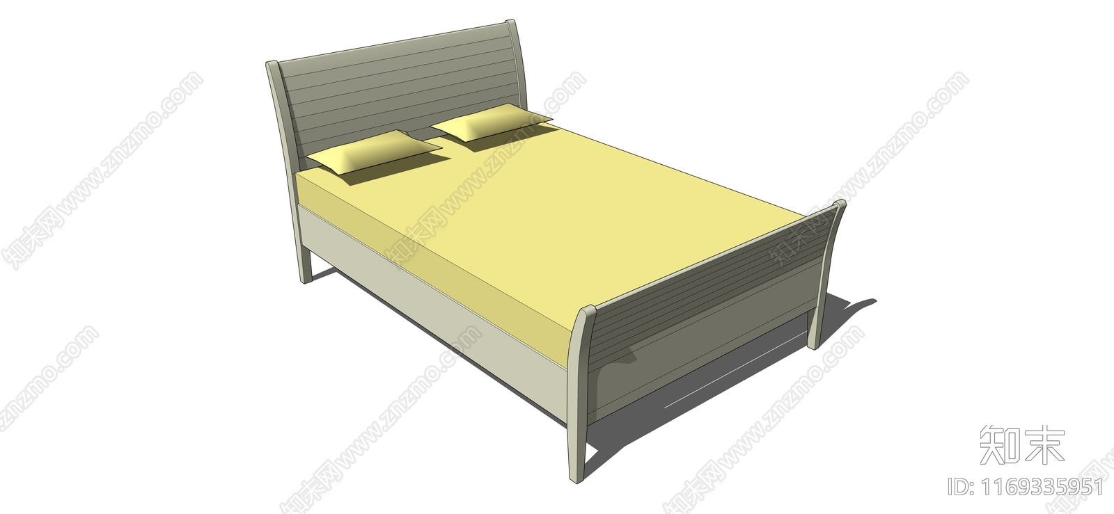 现代双人床SU模型下载【ID:1169335951】