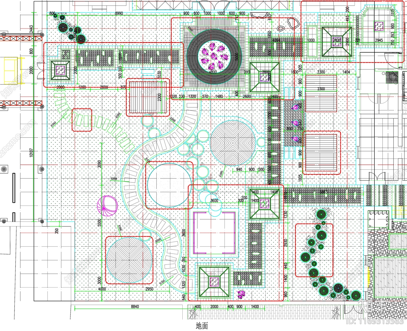 现代屋顶花园cad施工图下载【ID:1169313563】