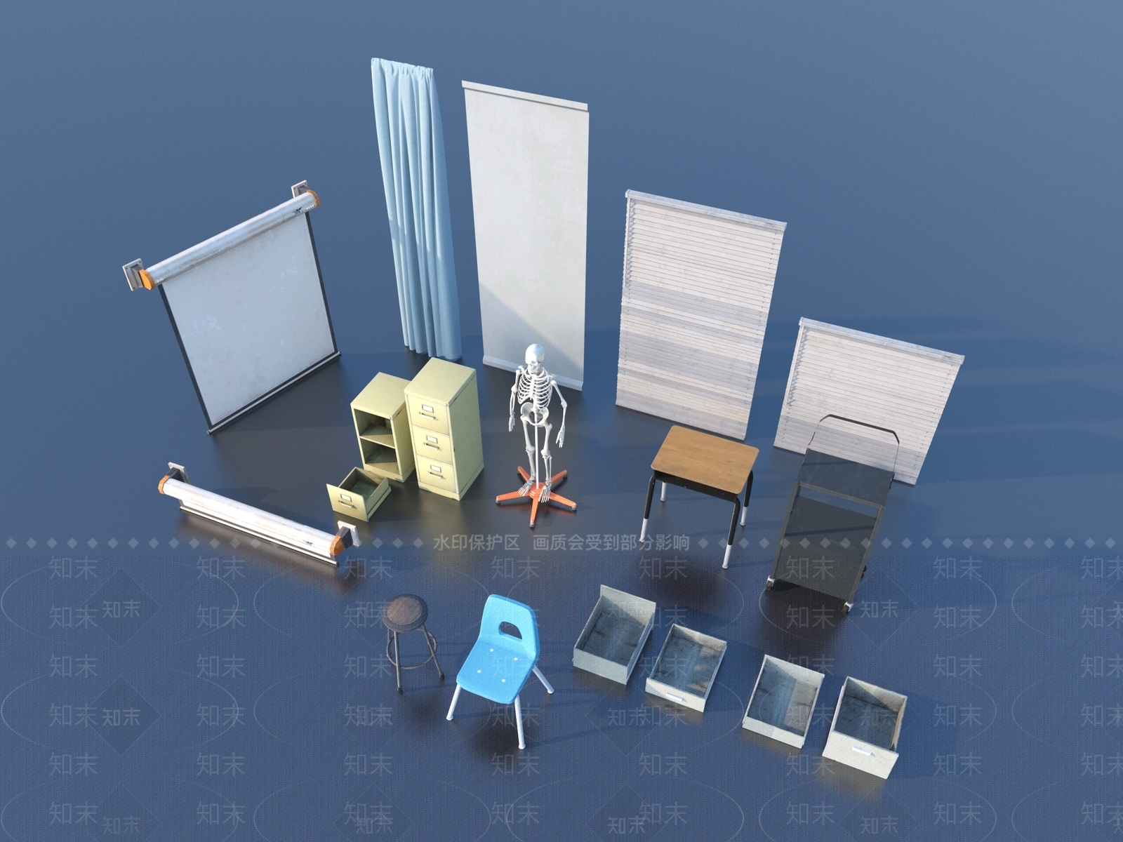 办公用品3D模型下载【ID:1169313657】