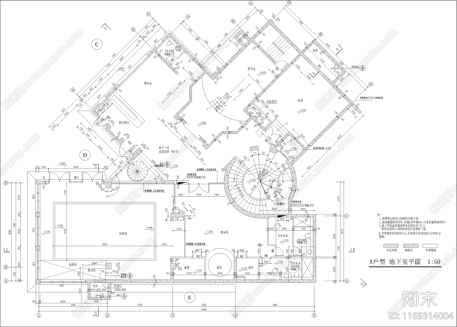 欧式别墅建筑cad施工图下载【ID:1169314004】