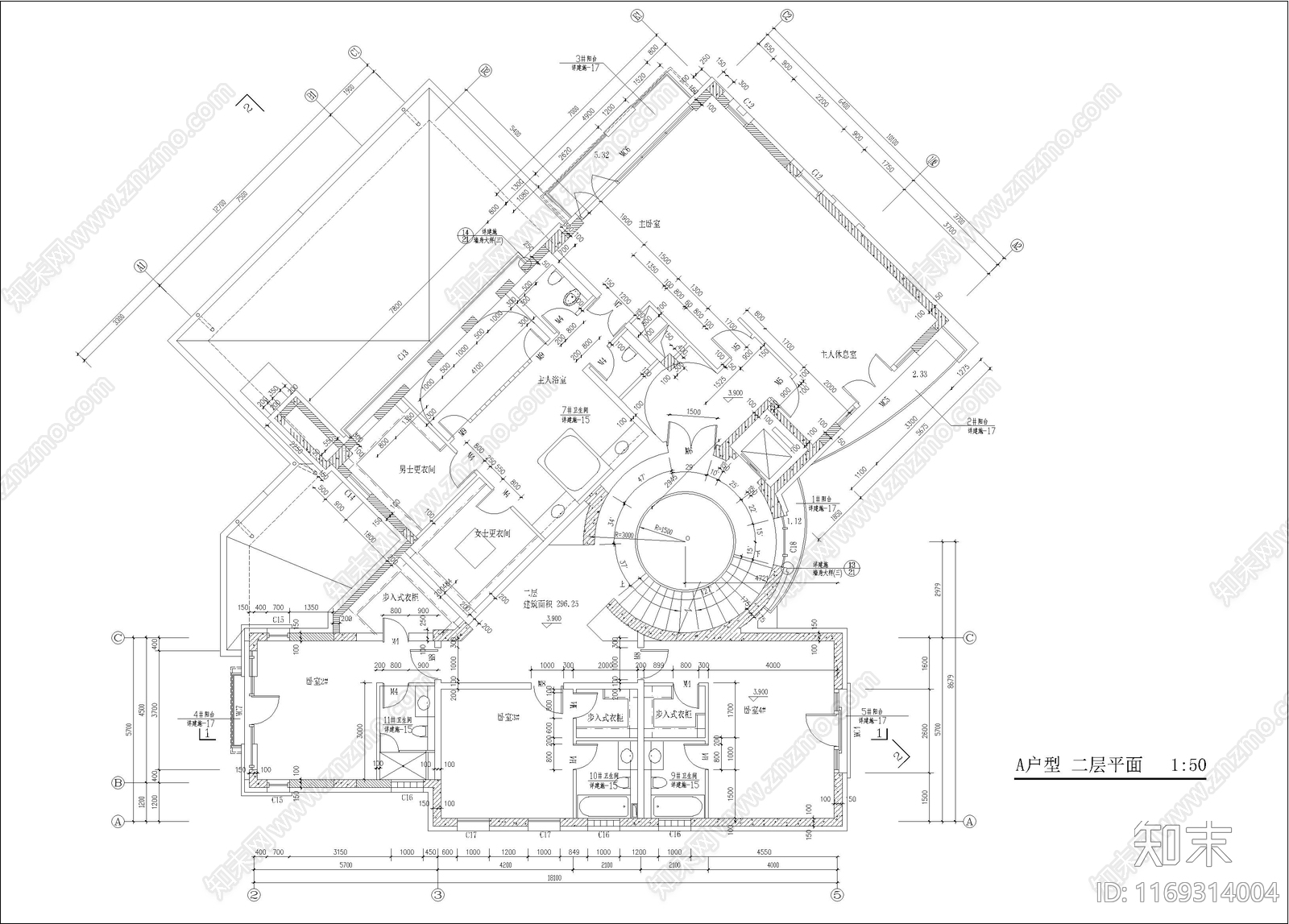 欧式别墅建筑cad施工图下载【ID:1169314004】