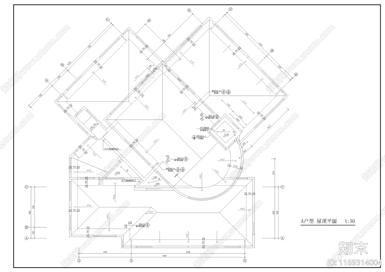 欧式别墅建筑cad施工图下载【ID:1169314004】