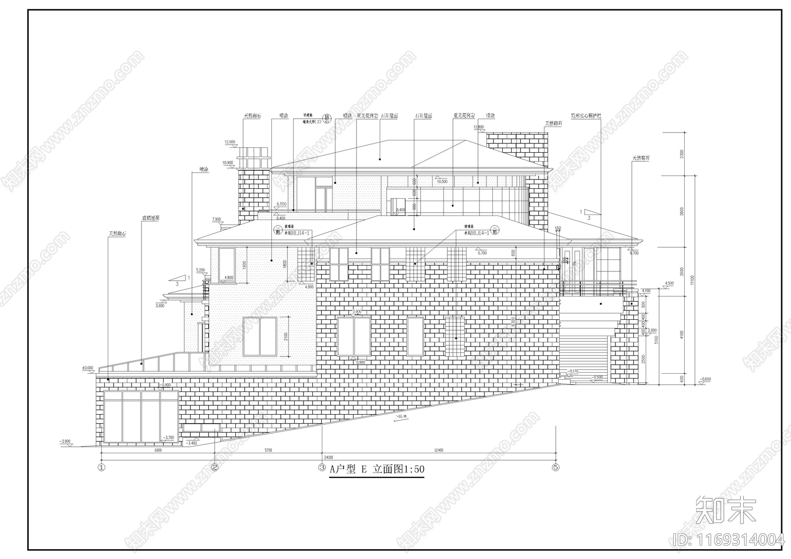 欧式别墅建筑cad施工图下载【ID:1169314004】