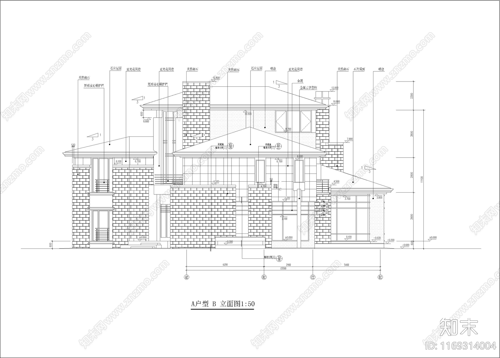 欧式别墅建筑cad施工图下载【ID:1169314004】