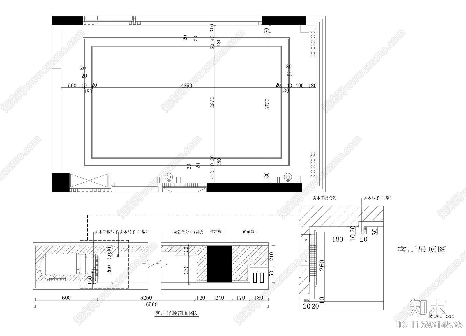 整体家装空间cad施工图下载【ID:1169314536】