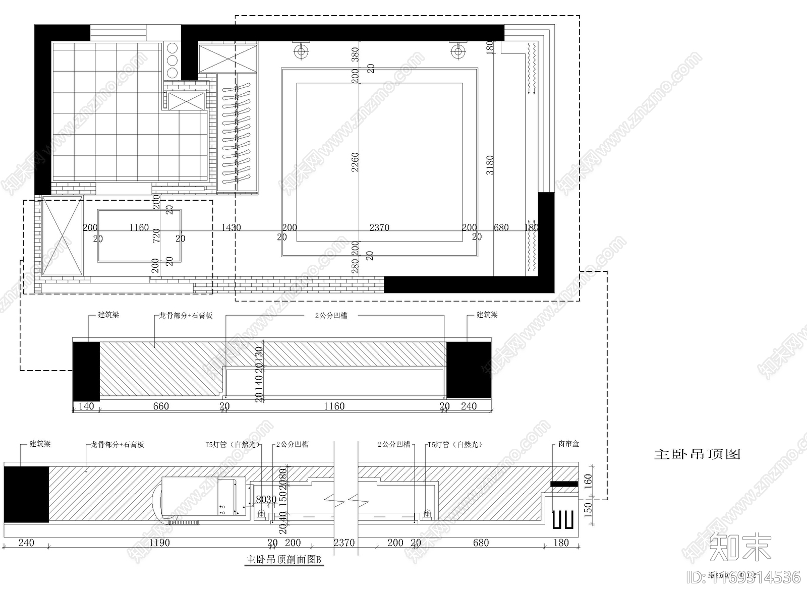 整体家装空间cad施工图下载【ID:1169314536】