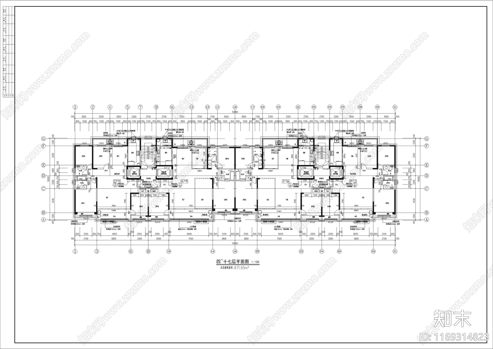 新中式住宅楼建筑cad施工图下载【ID:1169314823】