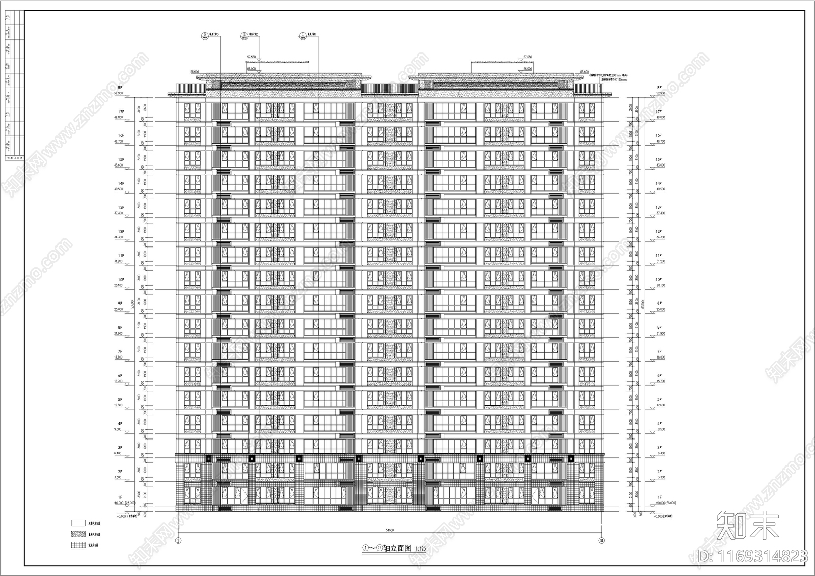 新中式住宅楼建筑cad施工图下载【ID:1169314823】