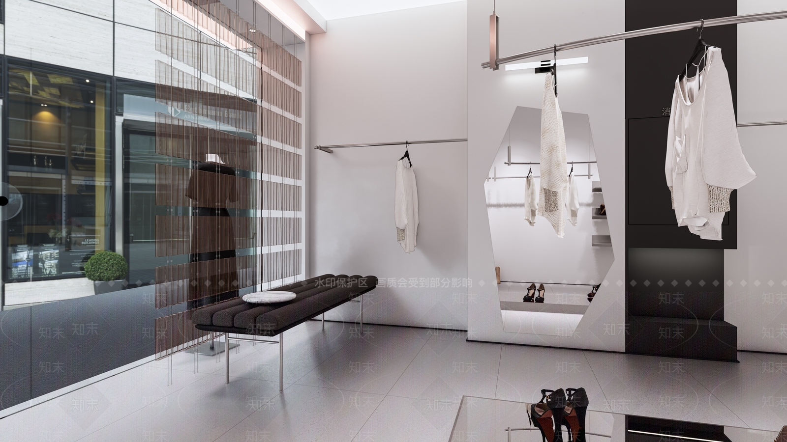 现代简约服装店SU模型下载【ID:1169318411】