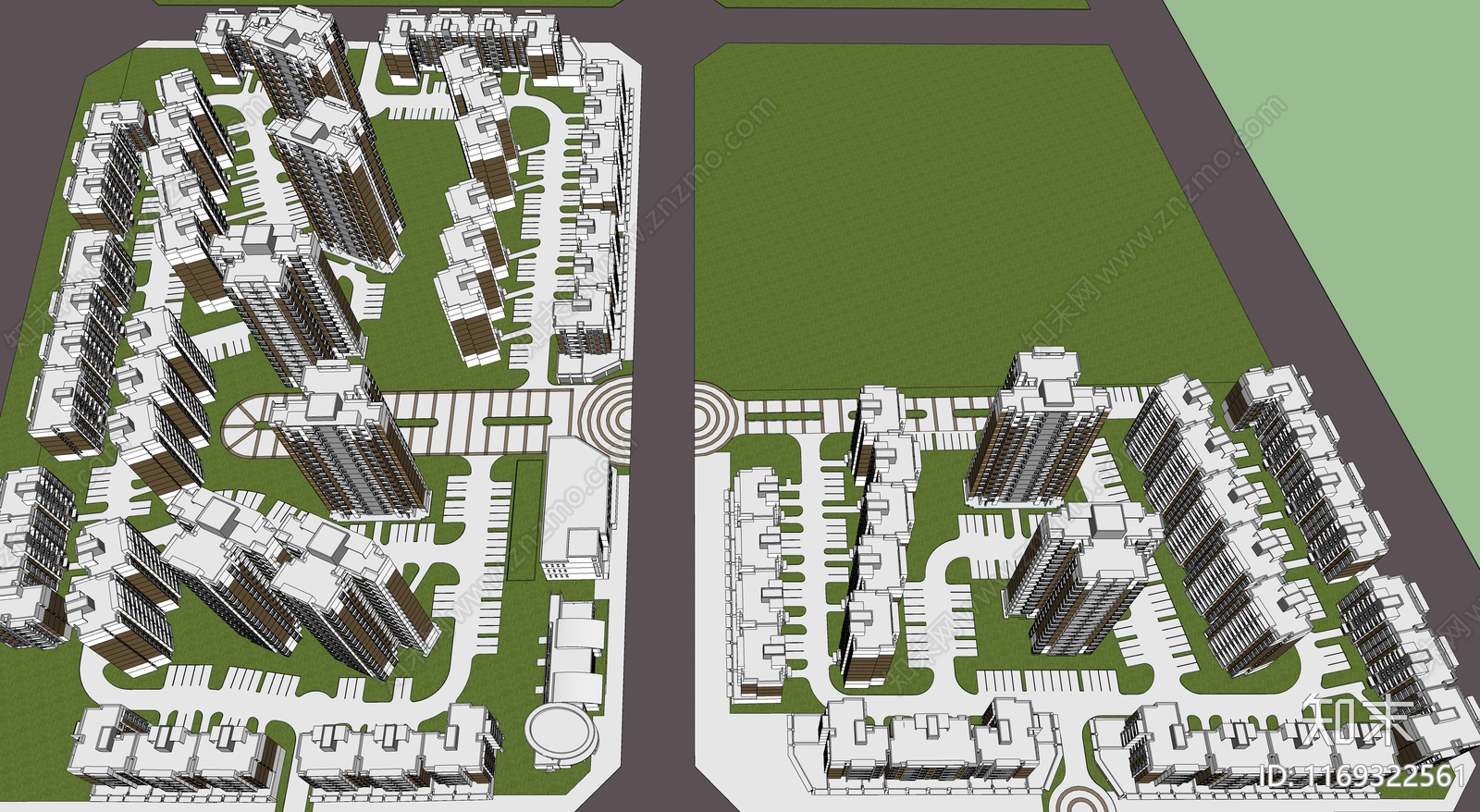 现代小区建筑SU模型下载【ID:1169322561】