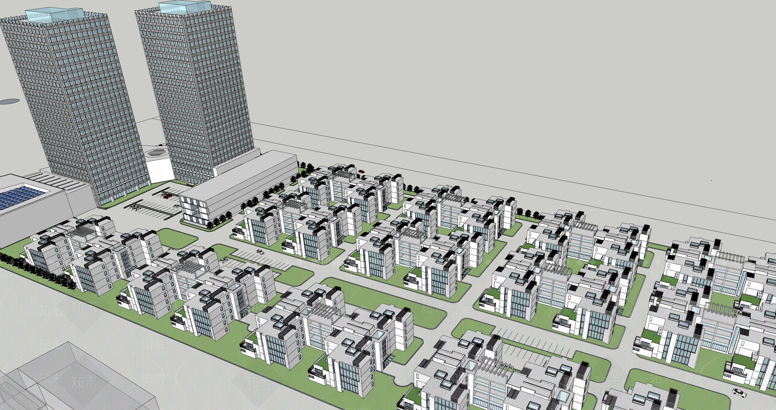 现代商场建筑SU模型下载【ID:1169323286】