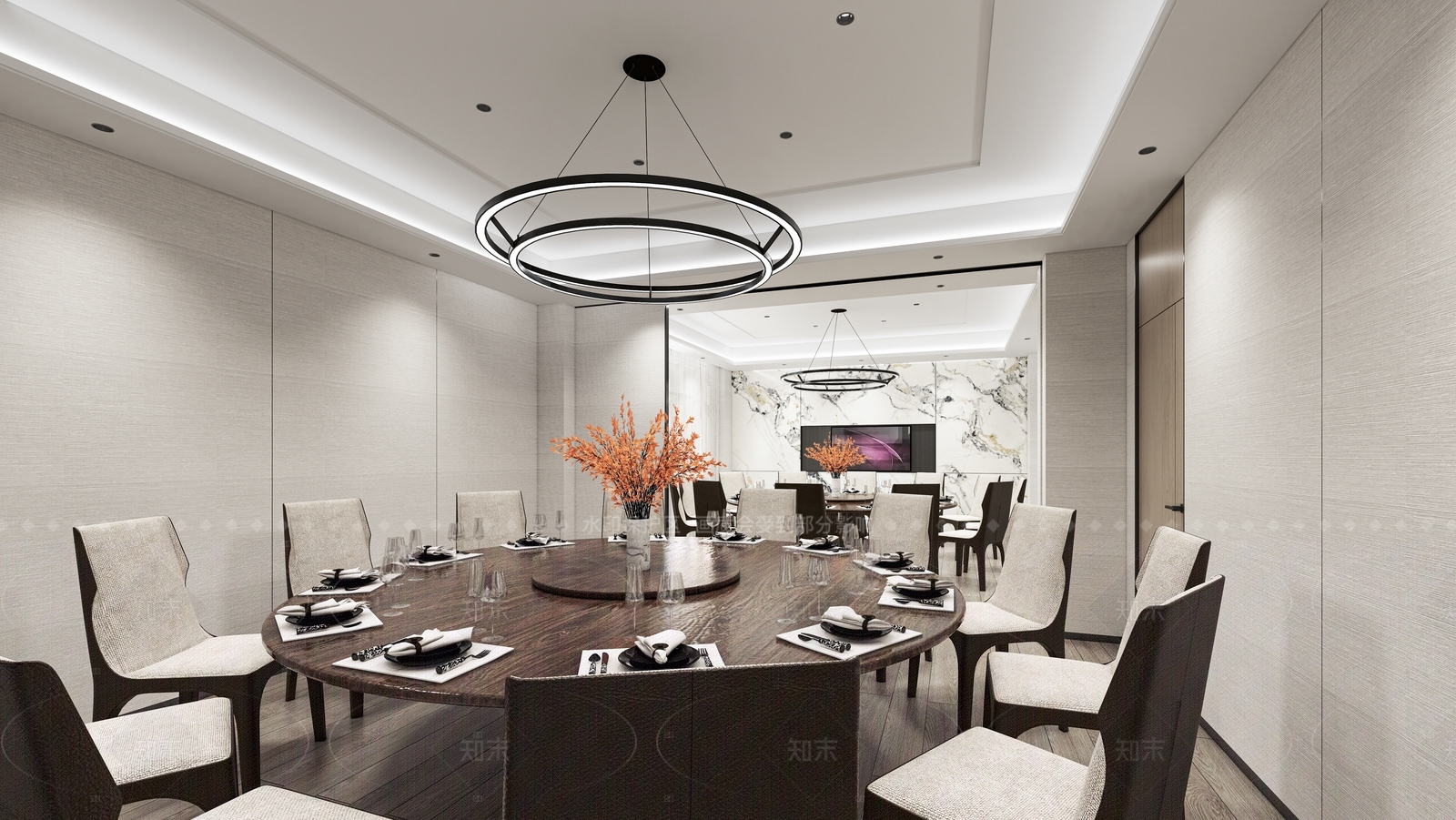 新中式简约中餐厅SU模型下载【ID:1169324463】