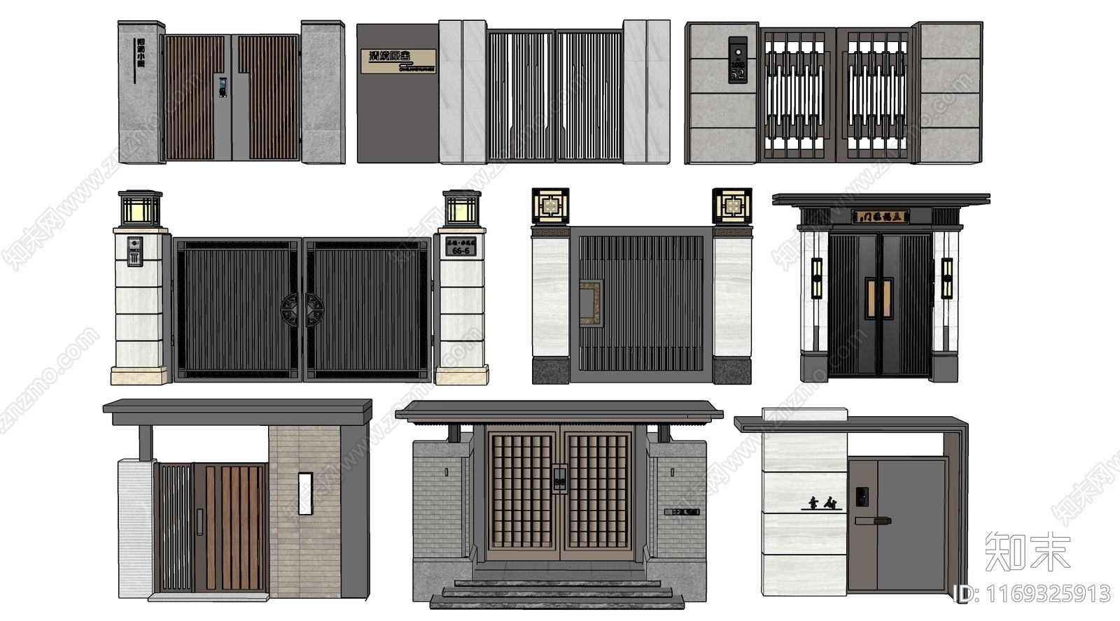现代庭院门SU模型下载【ID:1169325913】