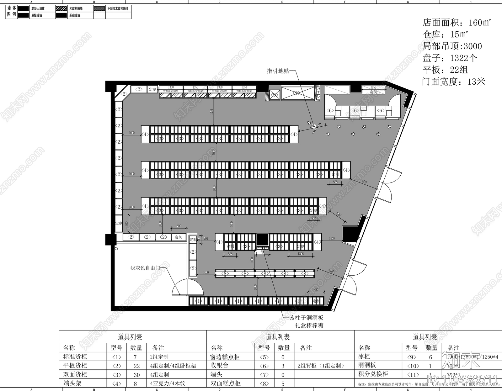 现代超市cad施工图下载【ID:1169328711】