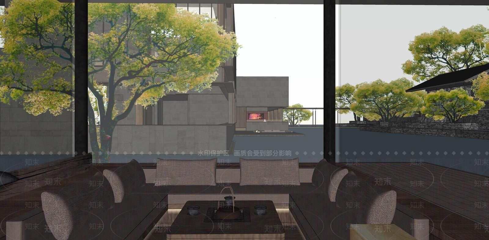 极简禅意其他酒店空间SU模型下载【ID:1169330089】