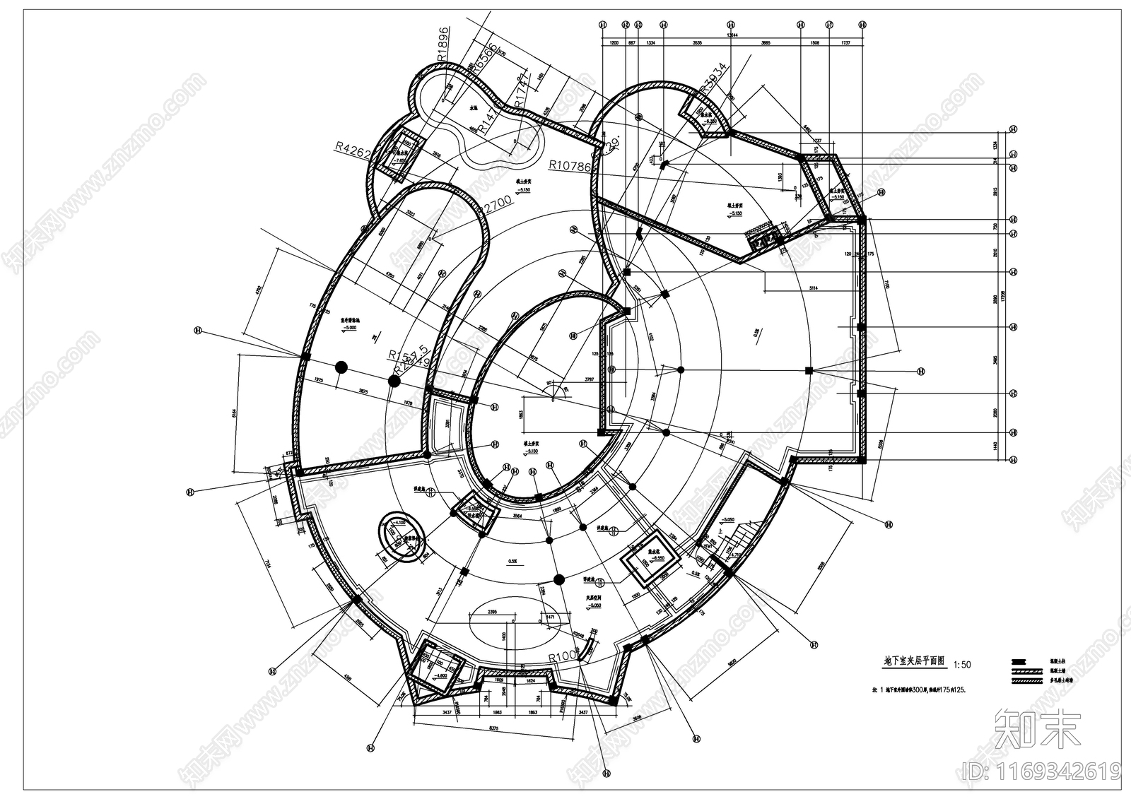 现代别墅建筑cad施工图下载【ID:1169342619】