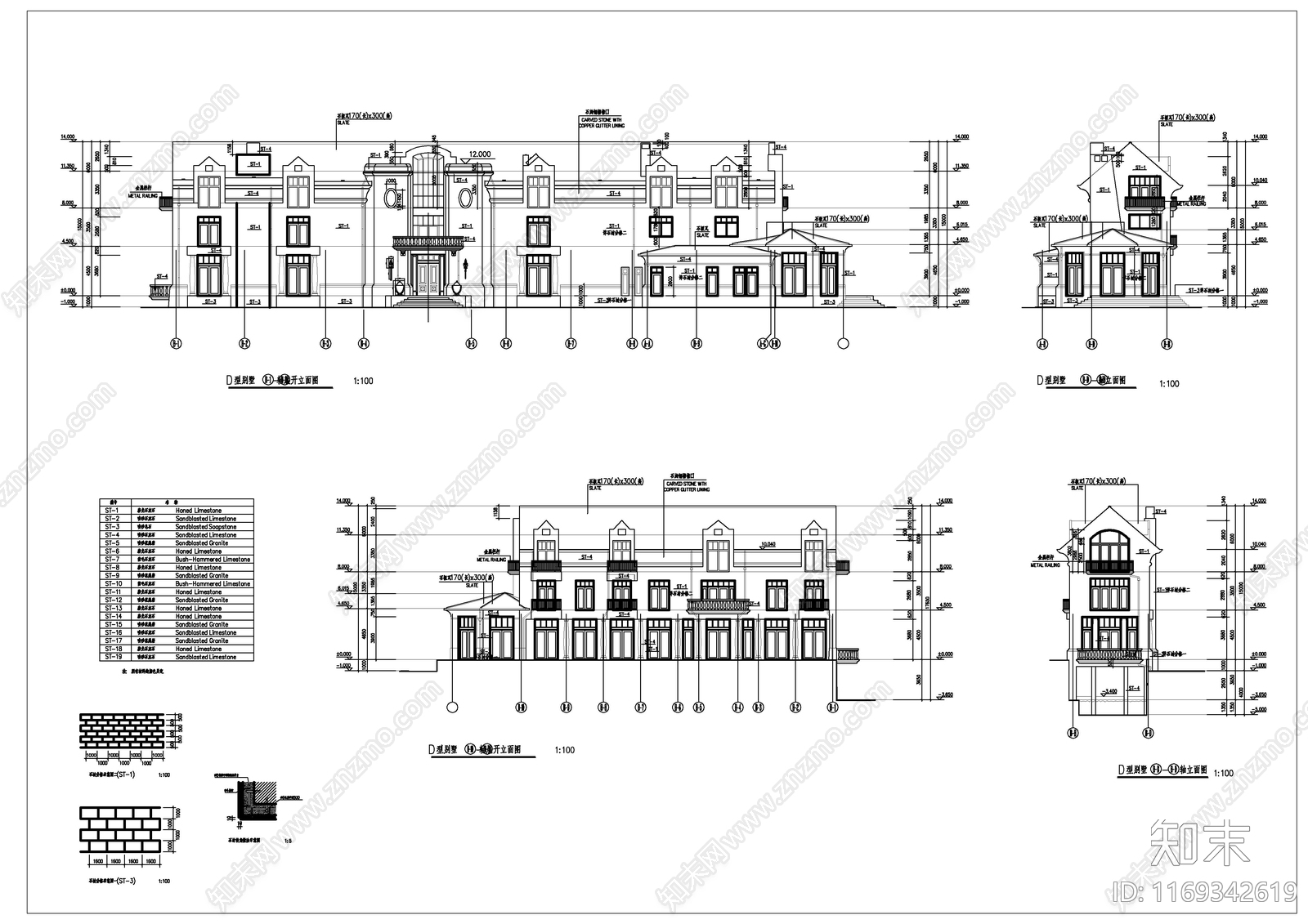 现代别墅建筑cad施工图下载【ID:1169342619】