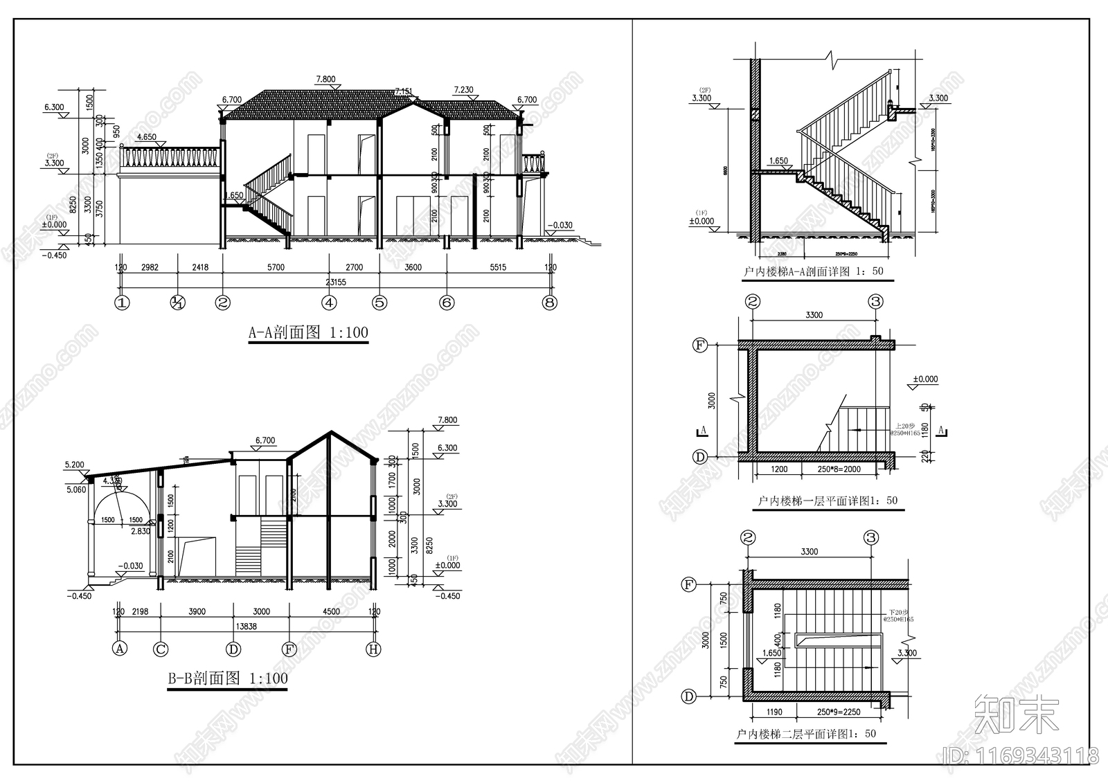 现代美式别墅建筑cad施工图下载【ID:1169343118】