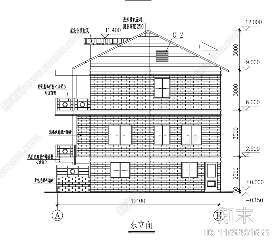 现代别墅建筑cad施工图下载【ID:1169361655】