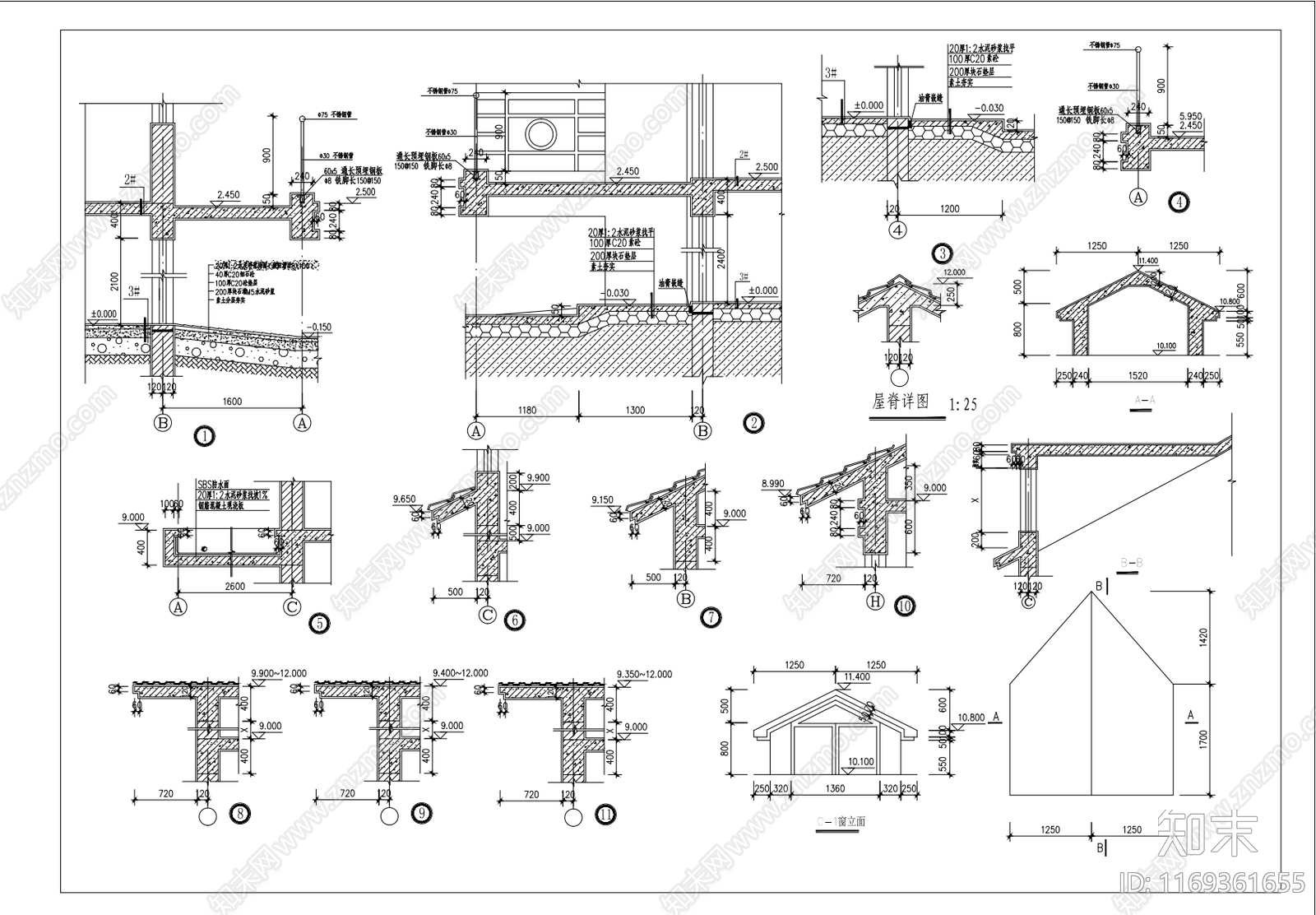 现代别墅建筑cad施工图下载【ID:1169361655】