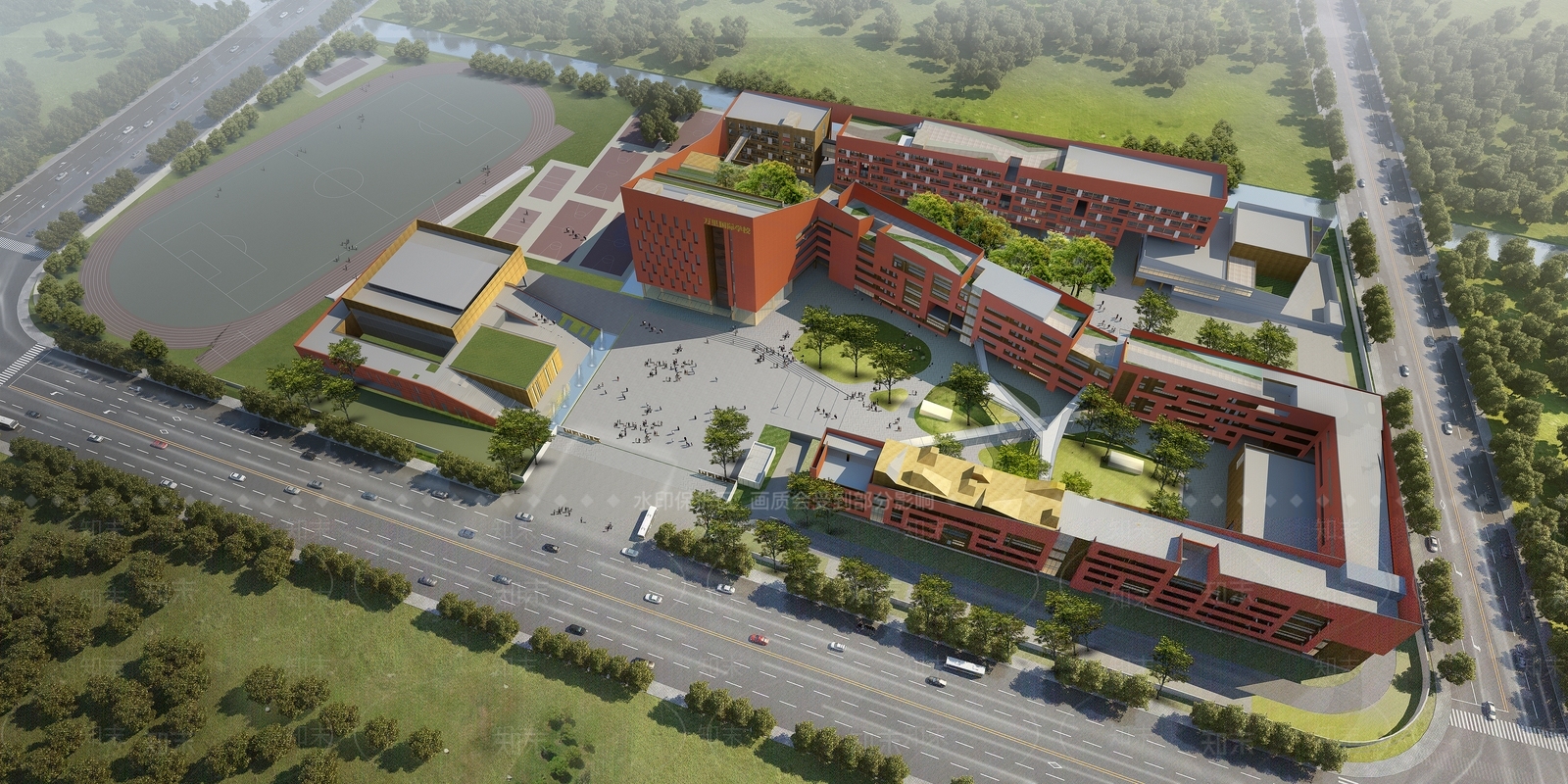 现代学校建筑SU模型下载【ID:1169554853】