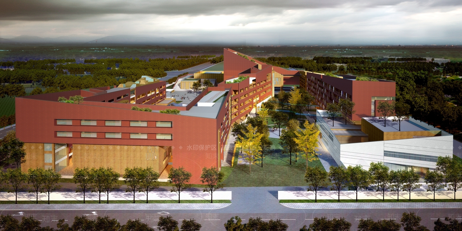 现代学校建筑SU模型下载【ID:1169554853】