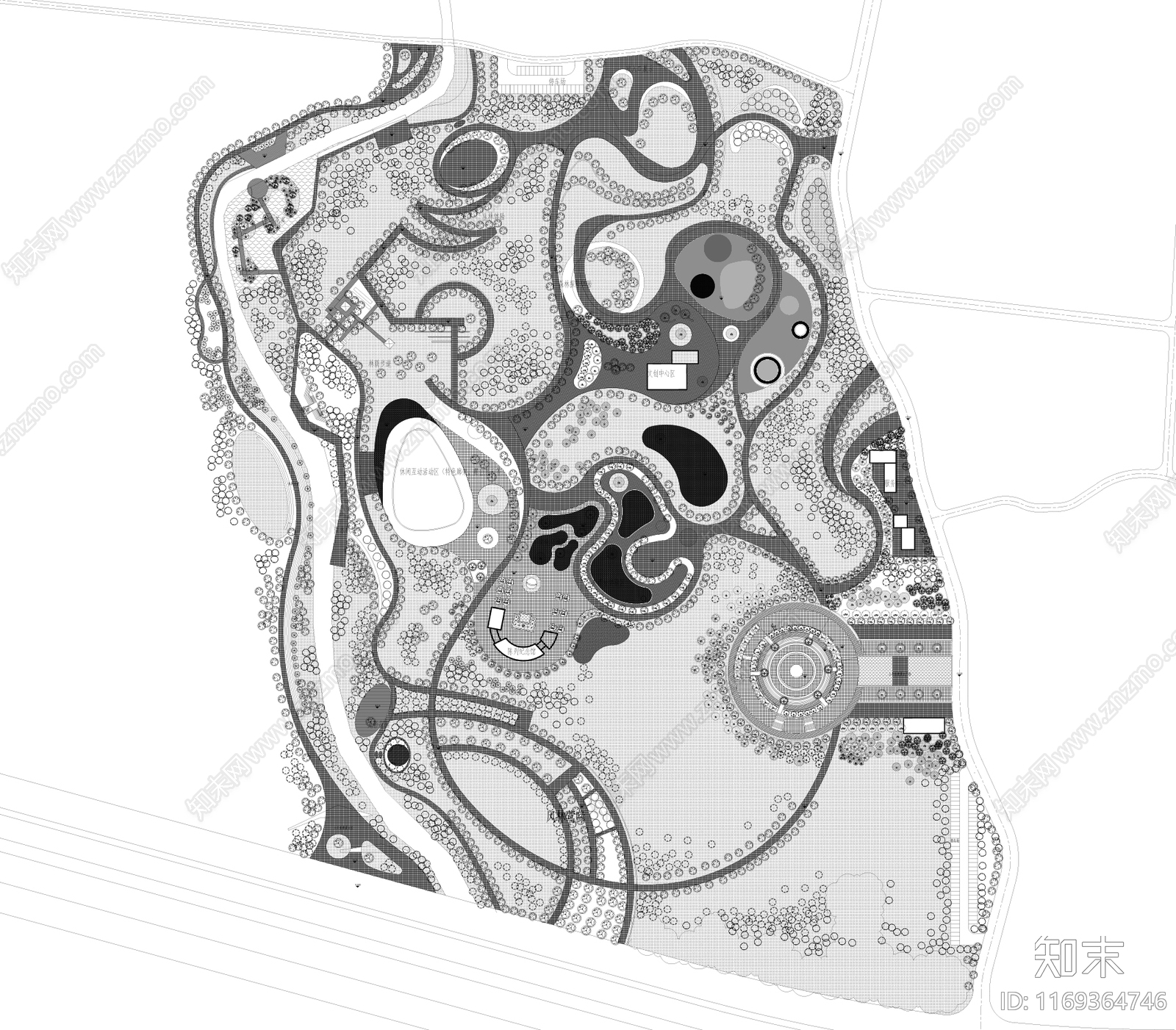 现代公园景观施工图下载【ID:1169364746】