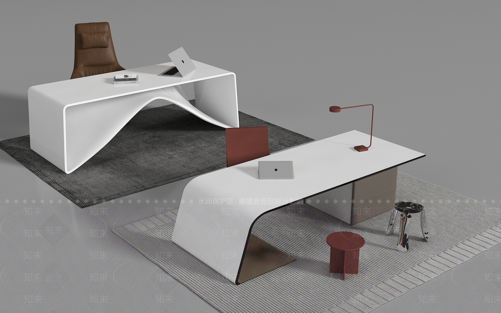 现代办公桌椅3D模型下载【ID:1169364729】