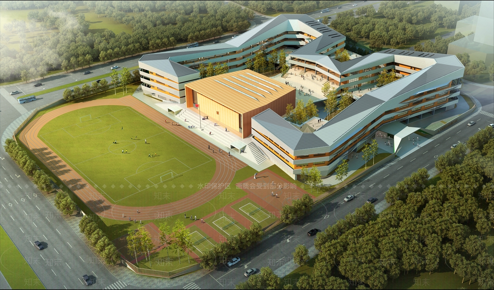 现代学校建筑SU模型下载【ID:1169554752】