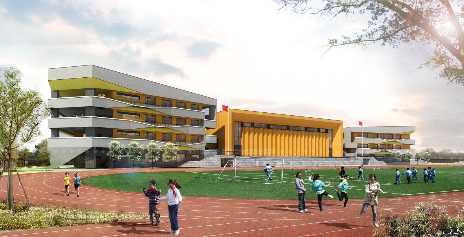 现代学校建筑SU模型下载【ID:1169554752】