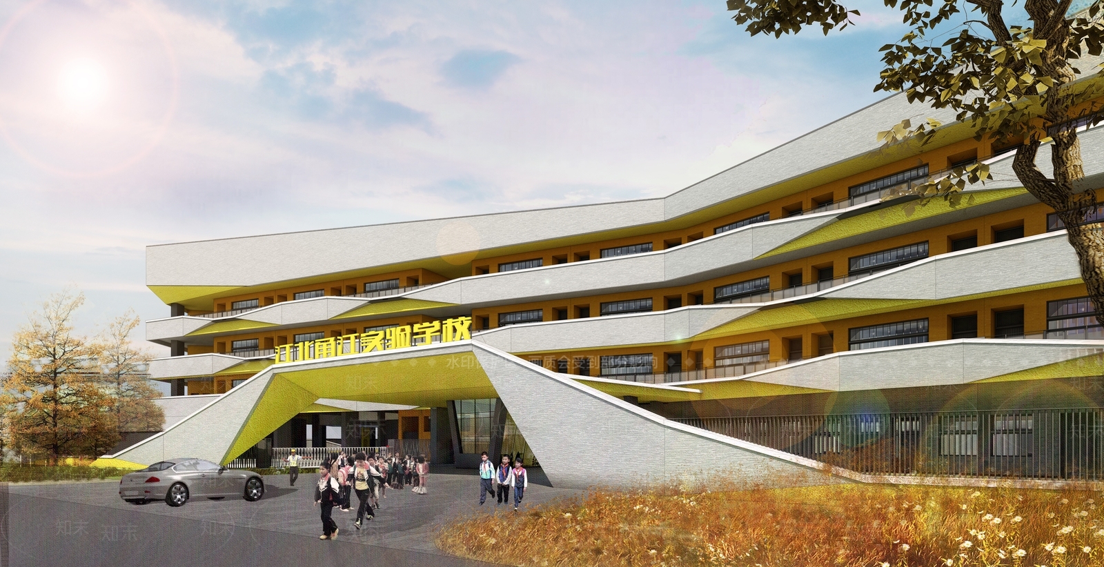 现代学校建筑SU模型下载【ID:1169554752】