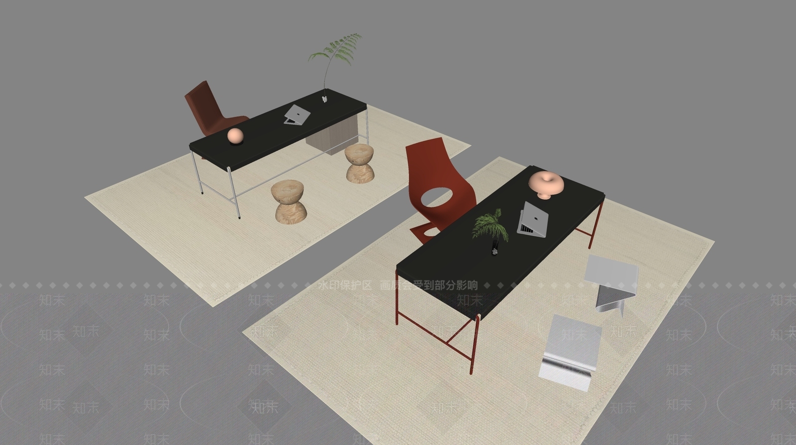 现代办公桌椅SU模型下载【ID:1169368814】