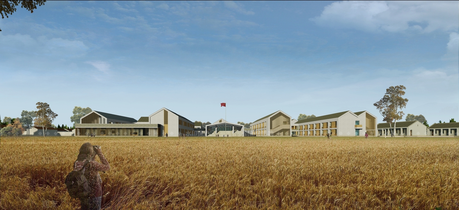 现代简约学校建筑SU模型下载【ID:1169370266】
